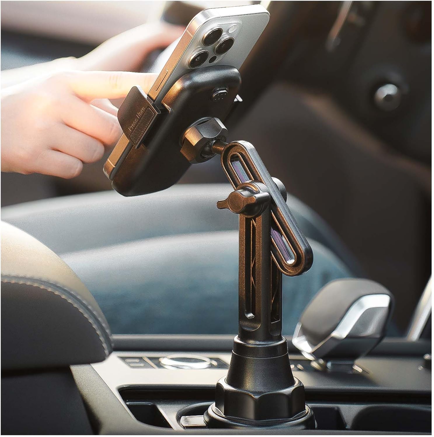 无需使用吸盘和通风口夹！升级版LISEN车载长颈360&deg;手机支架