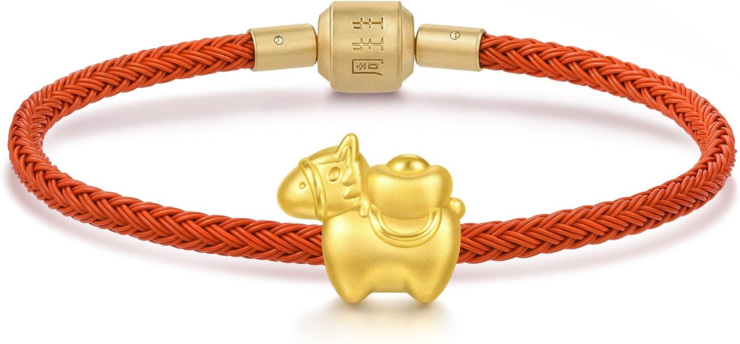 周生生 999 千足纯金马上有钱幸运红手绳