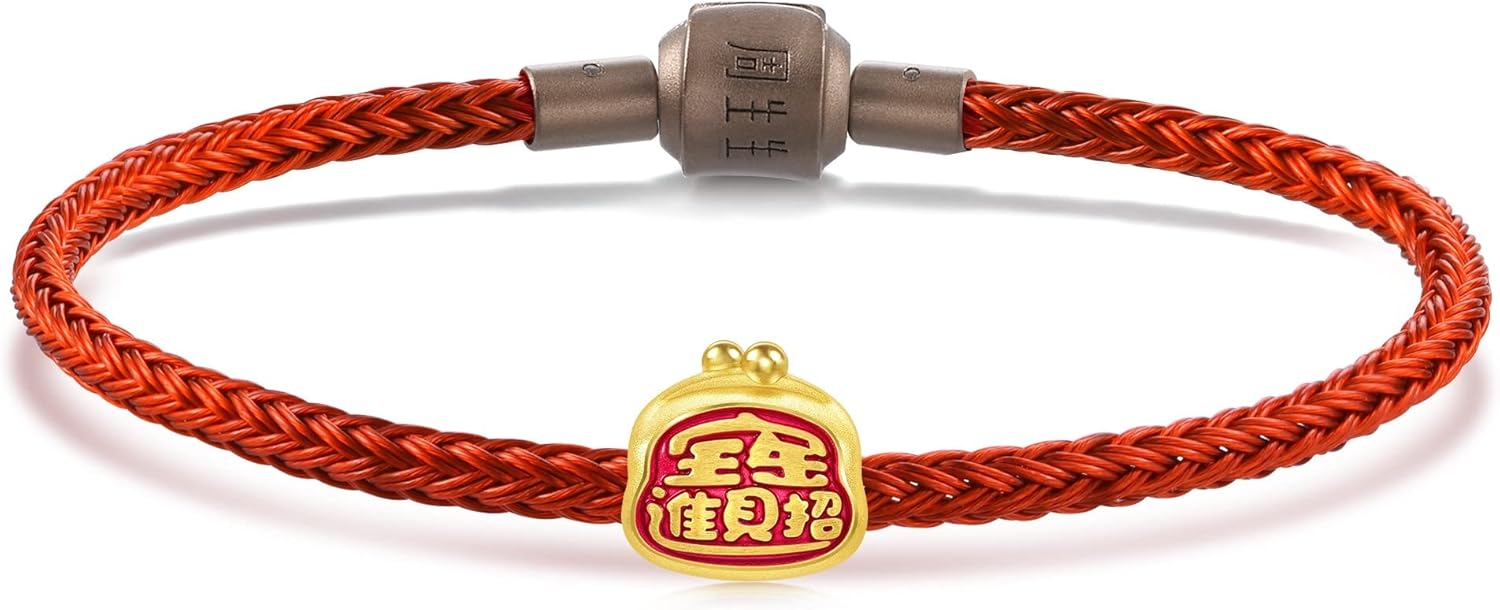 周生生 999 千足纯金招财进宝幸运红手绳