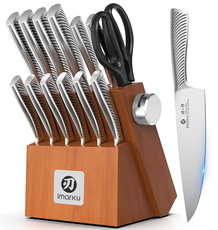 imarku 优质日式高碳不锈钢刀具 14件套 配磨刀器